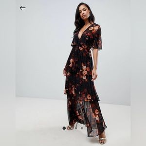 ASOS DESIGN soft pleated tiered maxi dress
